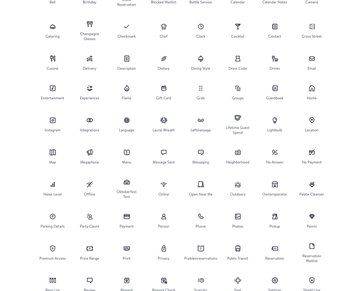 Screenshot of searchable icon library on documentation site