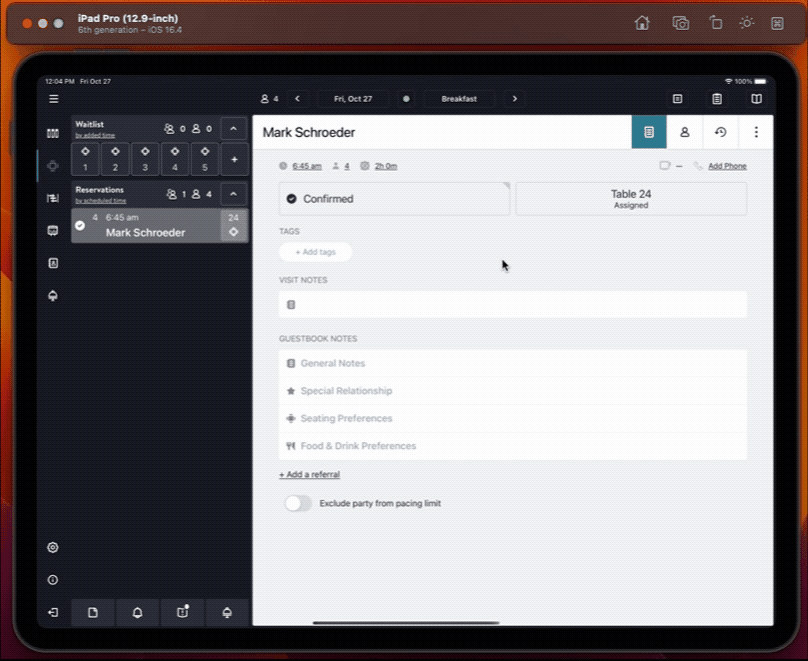 Animation showing the modular card-based breakdown of the reservation details view