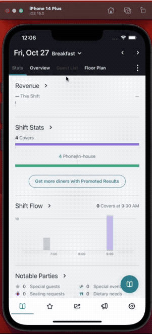 Animation of the updated iOS Restaurant app showing modular layout and design system components